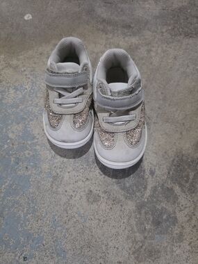 Stride Rite White Sneakers with Rose Gold Glitter